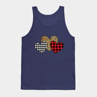 Leopard and plaid hearts valentines day gift Tank Top